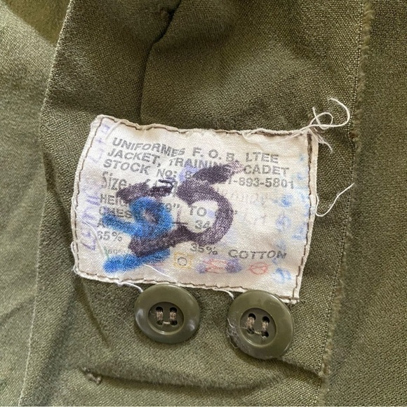 90s Grunge Army Shirt Green Military Surplus Combat Utility Top - Picture 4 of 8